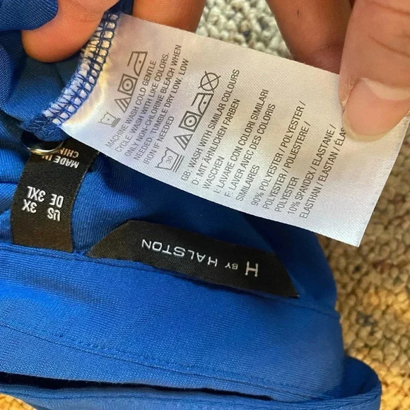 H By Halston Jersey Fabric Boho Casual Blue Blouse Women Plus Size 3X - Picture 3 of 6